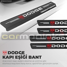 Dodge Uyumlu Karbon Kapı Eşiği Folyo 4'Lü Set