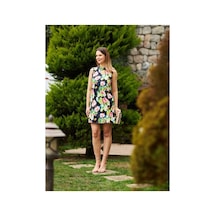 Çınar Boutique Bisiklet Yaka Mini Elbise-renkli - 36 Renkli Renkli