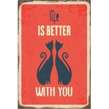 Life Is Better With You Retro Vintage Ahşap Poster