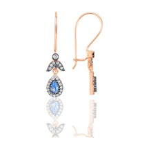 Gümüş Rose Akuamarin Taşlı Damla Küpe N11.47799