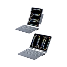 T5504d İpad Pro 11 2024 Kılıf Palermo Ledli Klavyeli Standlı Tablet Kılıfı - Siyah Diğer