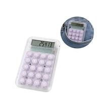Pm-25413 Mor Mini Hesap Makinesi Beyaz - Çok Renkli