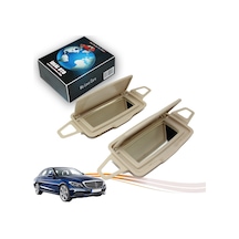 Mercedes C W205 2014-... İçin Sol & Sağ Güneşlik Ayna Seti - Krem Renk