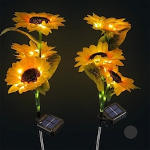 2li Set Güneş Enerjili Ayçiçeği Aydınlatma Led Işıklı Bahçe, Balkon, Yol Şık Tasarım -