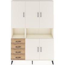 Arges Dolap 7 Raflı 4 Çekmeceli 5 Kapaklı 132x30x195 Aytaşı-aytaşı/çam Aytası/atlas Çam