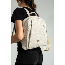 Just Polo Jp Polo Kadın Orijinal 9 Gözlü Büyük Boy Sırt Çantası Ebat: 28 X 33 Cm Krem