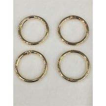 Karantuhafiye Çanta Halkası Yuvarlak Yaylı Klips 3 Cm 4 Lü Set Gold Gold Çok Renkli