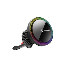 Rocoren 15w Kablosuz Şarj Destekli Magsafe Uyumlu Rgb Işıklı Araç İçi Telefon Tutucu