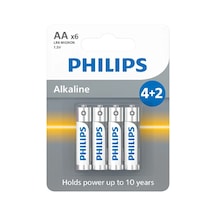 Philips Aa Alkalin Pil 6 Lı Paket 4+2 Kampanyalı Lr6 Mıgnon 1.5v