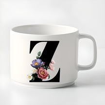 Duble Türk Kahvesi Fincanı & Espresso Z Baş Harf Küçük Kupa 180 Ml Beyaz