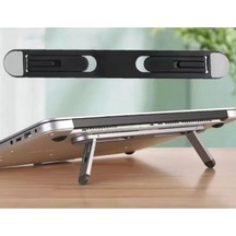 Bay Siyah 2 Kademeli Katlanabilir Ve Yapışkanlı Laptop Standı Najmaddin