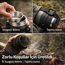 Profesyonel 68 Oz Pasianmaz Çelik 2 Litre Kamp Termosu Bardaklı Termos 24 Saat Sıcak 36 Saat Soğuk Taşınabilir Çelik 2lt Kamp Termosu Siyah Çok Renkli
