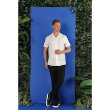 Efor G 1533 Slim Fit Beyaz Klasik Gömlek Beyaz