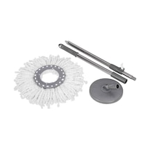 Elmop Döner Başlıklı Yedek Mop Seti - Mikrofiber Mop + Teleskobik Sap