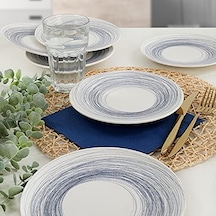 Round Pasta Tabağı 20 Cm 6 Adet - 18401 Açık Bej