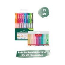 10 Renk Tükenmez Kalem + 8 Renk Fosforlu Kalem Pastel Set 2 Li Paket