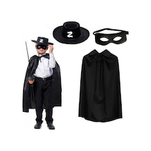 Zorro - 821 - Pelerini Şapkası Ve Maske Seti - Novapazr - Çocuk Boy