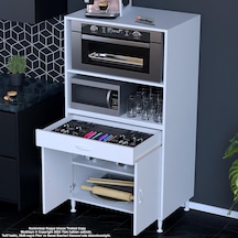 Modilayn Birce Lina Mini Midi Mikrodalga Fırın Dolabı Xxl-75 X 162,4 X 48 Cm 1 Çekmece 2 Kapak 4 Göz Raflı