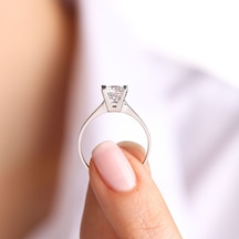 Beyaz Altın Tektaş Yüzük 531321791