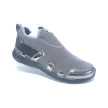 Bayan Bağsız Streç Giyim Yürüyüş Koşu Ayakkabısı Koyu Gri