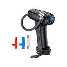 Aubyhe Araç Lastik Pompa, Akıllı Dijital Ekranlı, Otomatik Durma, Led Işık, 4000mah Pil, 3 Fişli, El Tutan, Taşınabilir Siyah