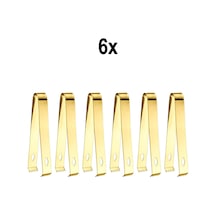 6 Adet Çelik 16,2 Cm Gold Buz Ve Şeker Maşası Mt128sr-6