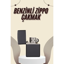 Çakmak Parlak Siyah Benzinli Çakmak Cep Boy Doldurulabilir