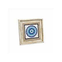 Nazar Boncuklu Desen Baskılı Taş Tablo 20x20 755