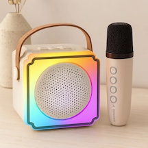 Jenerik Karaoke Mikrofonlu Taşınabilir Bluetooth Hoparlör Işıklı, Usb Şarjlı