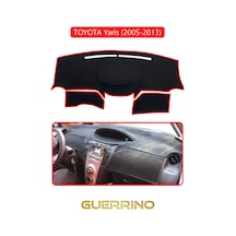 Toyota Yaris 2005-2013 Torpido Koruma Halısı Kırmızı Kenar