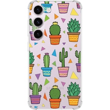 Prinrify Samsung Galaxy S23 Uyumlu Water Color 4 Baskılı Şeffaf Köşe Korumalı Antişok Kılıf