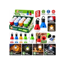 Pilli Kamp Feneri Askı Kancalı Led Ampul Lamba 11x6 Cm - Acil Durum Işığı Bx-316327