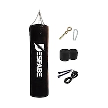 Boxing Star 120x32 Cm Zincirli Boks Kum Torbası Siyah+askı Aparatı+el Bandajı+atlama İpi Tek Renk