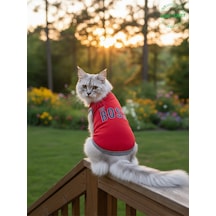 Kırmızı The Boss Patron Yazılı Kedi Ve Köpek Kıyafeti Tişörtü Elbisesi Large/l/beden 3