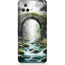 Xiaomi Poco F4 Uyumlu Sisli Taş Köprü Geçidi Desenli Silikon Kılıf Çok Renkli