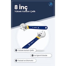 Kurbağacık Anahtar 200x24 Mm 8 İnç Yüksek Karbon Çelik Tesisat Ot