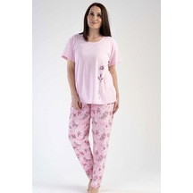 C&city Büyük Beden Kısa Kol Pijama Takım Pembe-441035-pembe-441035