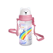 Emilahome Glossa Desenli Kaydır Kapak Pipetli Çocuk Suluğu 400 Ml Pembe - 868440212 Pembe