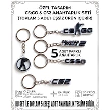 Cs:go & Cs2 Anahtarlık Seti & Çanta Süsü Toplam 5 Adet Eşsiz Ürün İçerir Beyaz - Siyah