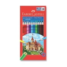 Faber Castell Kuru Boya Kalemi, 12 Renk, Tam Boy, Renkli 124-Pembe