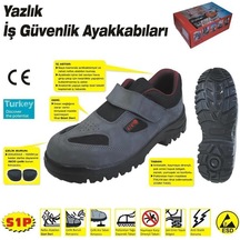 Mey İthalat 414 Yazlık S1 44 No Çelik Burunlu Ayakkabı Gri