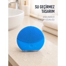 Titreşimli Silikon Yüz Temizleme Cihazı Mavi Şarjlı Cilt Bakım Fırçası