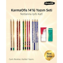 14 Lü Yazım Seti Set 1 Renkli Kalem Seti, Silgi + Kalemtıraş, Okul & Ofis İçin Çok Renkli