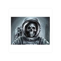 Astronot Ve Kafatası Hediyelik Mdf Tablo