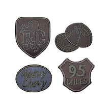 Ütü Ile Yapışan Arma - Patch - Delik Yama Set-4 Modeli Gri 4'lü Set - 327723867