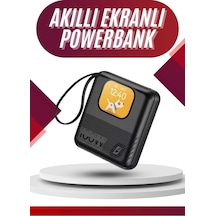 Akıllı - 891 - Powerbank 10.000 Mah 4 Çıkışlı Tnabilir - Matxzngz - Dijital Göstergeli siyah