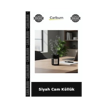 Siyah Cam Küllük Bahçe Ürünü Balkon Aksesuarı Kapaklı Aksesuar