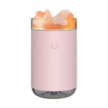Pembe Tuz Taşı Işıklandırmalı Ev Ofis Nemlendirici - Hava Temizleme Ve Nem Tutma Özellikli, 7 Renkli Led Işıklı Masaüstü Aromaterapi Cihazı