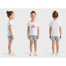 United Colors Of Benetton Benetton Kız Çocuk Bisiklet Yaka T-shirt Beyaz