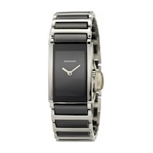 Romanson Tm8251ll1wa35w Safir Cam Swiss Quartz Dikdörtgen Çelik Kasa Seramik Kordon Kadın Kol Saati